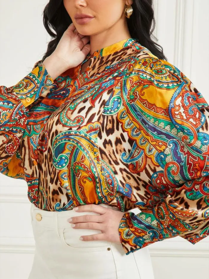 Marciano Phoenix Rising Yvonne Blouse Phoenix Rising Print Women Tops And Sweaters Marciano Phoenix Rising Yvonne Blouse Phoenix Rising Print Women Tops And Sweaters
