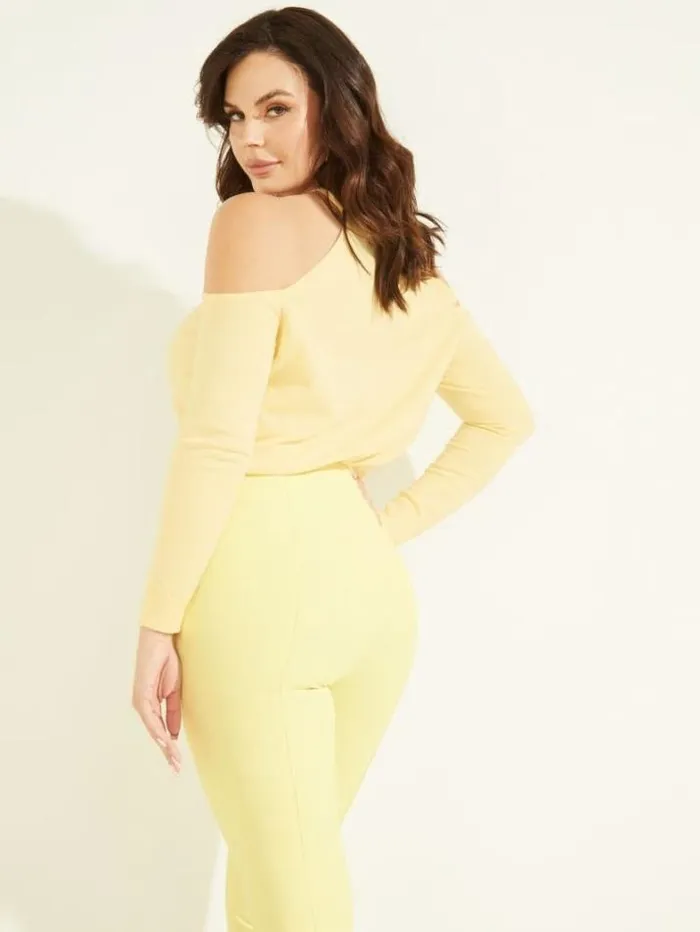 Marciano Priya ColdShoulder Sweater Top Cornsilk Women Tops And Sweaters Marciano Priya ColdShoulder Sweater Top Cornsilk Women Tops And Sweaters