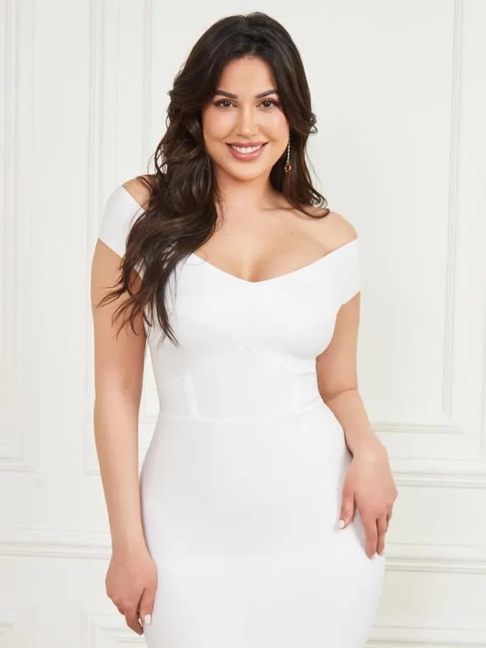 Marciano Rachel Bandage Dress Blanc Pur Women Dresses Marciano Rachel Bandage Dress Blanc Pur Women Dresses