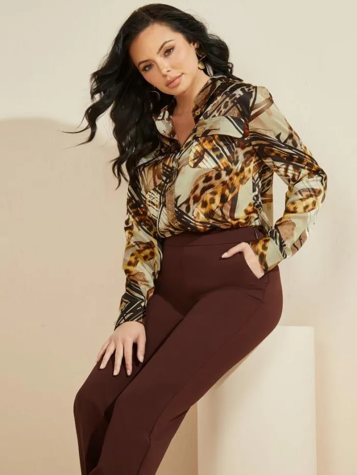 Marciano The Essence Blouse Leopard Lines Women Tops And Sweaters