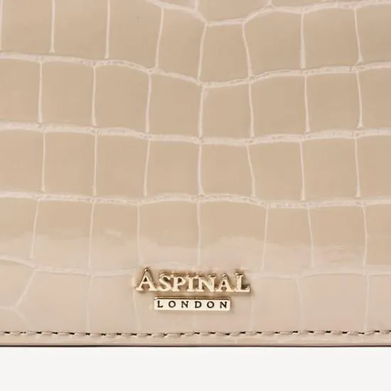 Mayfair Clutch 2 Soft Taupe Patent Croc Women Aspinal Of London Mayfair