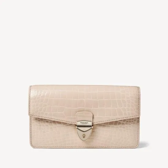 Mayfair Clutch 2 Soft Taupe Patent Croc Women Aspinal Of London Mayfair