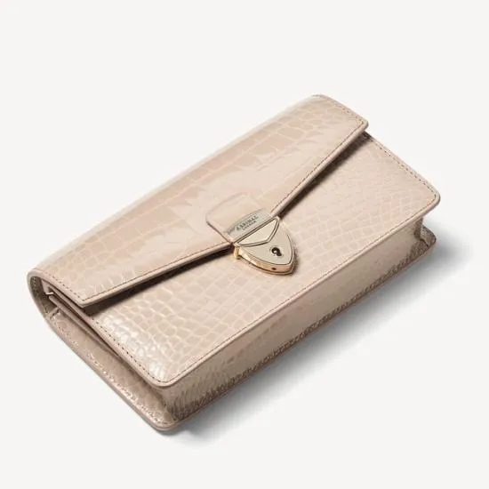 Mayfair Clutch 2 Soft Taupe Patent Croc Women Aspinal Of London Mayfair