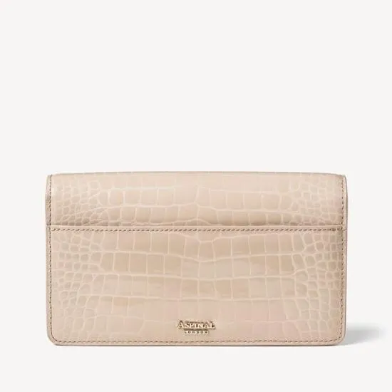 Mayfair Clutch 2 Soft Taupe Patent Croc Women Aspinal Of London Mayfair