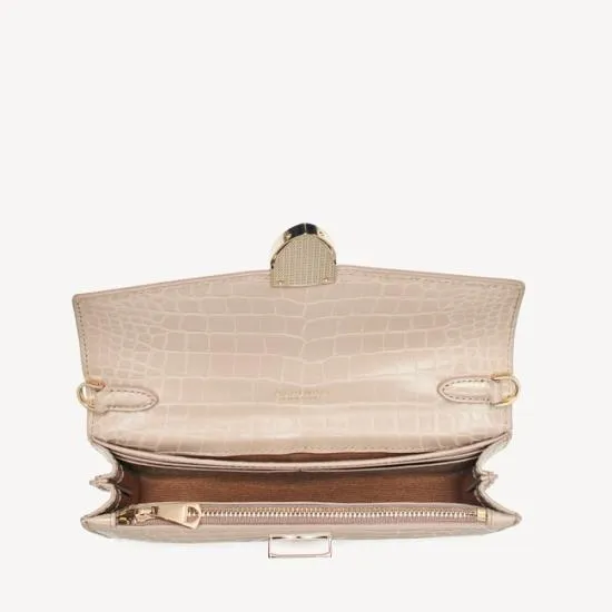 Mayfair Clutch 2 Soft Taupe Patent Croc Women Aspinal Of London Mayfair