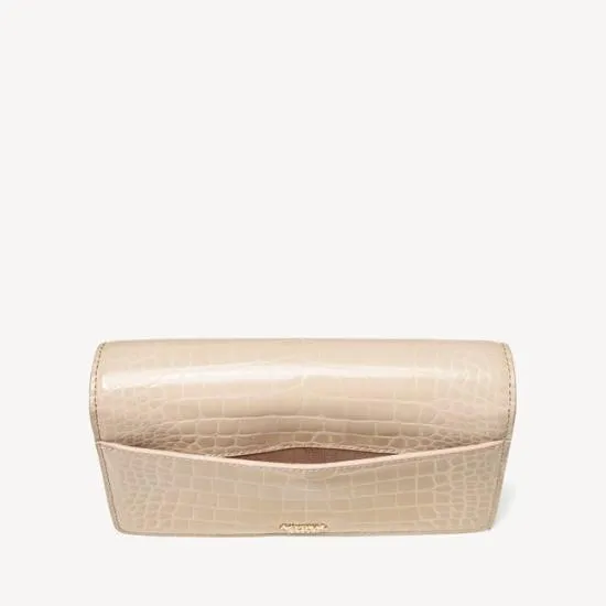 Mayfair Clutch 2 Soft Taupe Patent Croc Women Aspinal Of London Mayfair