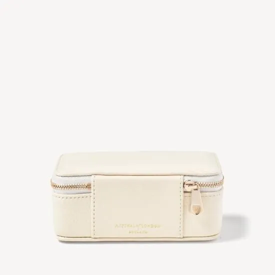 Medium Travel Jewellery Case Ivory Pebble Women Aspinal Of London Jewellery Boxes