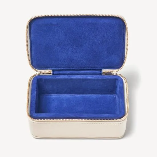 Medium Travel Jewellery Case Ivory Pebble Women Aspinal Of London Jewellery Boxes