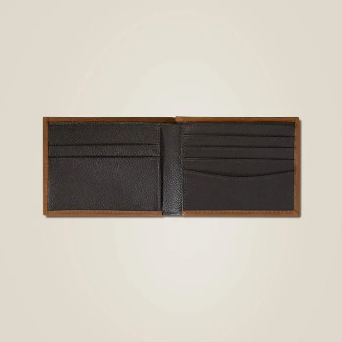 Men Bags and Wallets Ariat Flag Shield Bifold Wallet Brown Men Bags and Wallets Ariat Flag Shield Bifold Wallet Brown