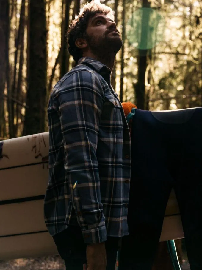 Men Beardsmore Shirt Blue Check Finisterre Shirts