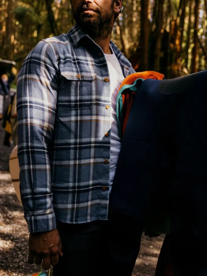 Men Beardsmore Shirt Blue Check Finisterre Shirts