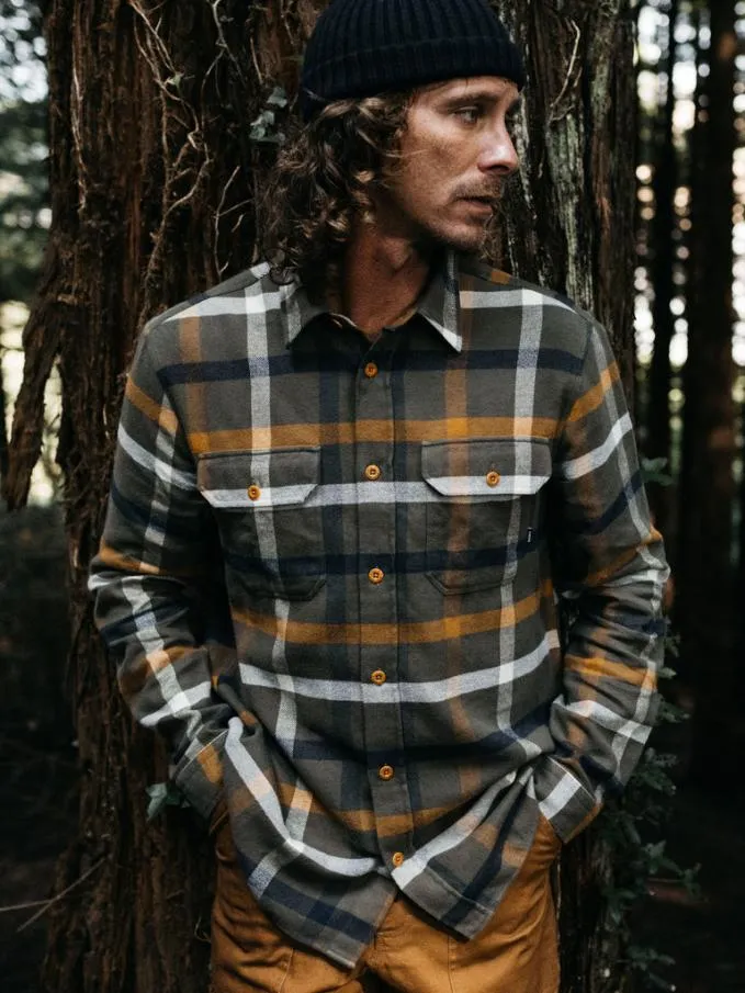 Men Beardsmore Shirt Olive Check Finisterre Shirts