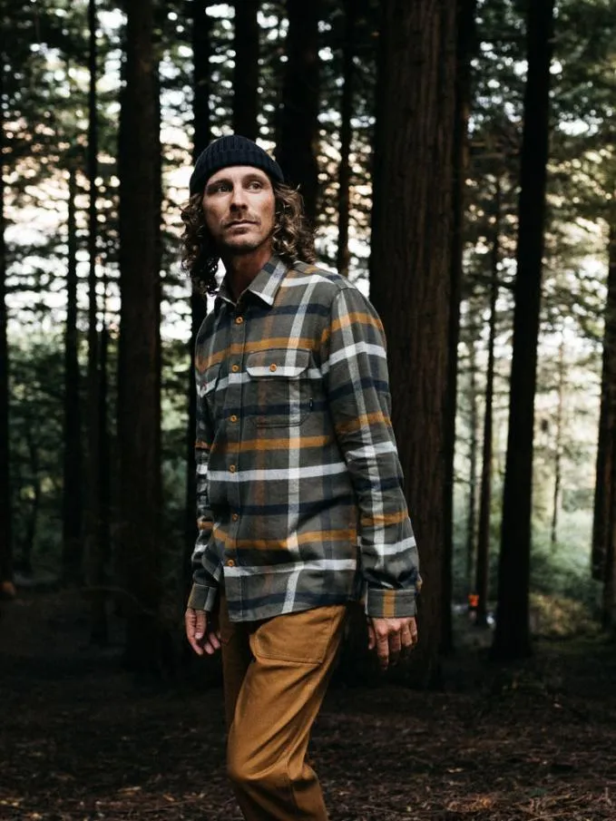 Men Beardsmore Shirt Olive Check Finisterre Shirts