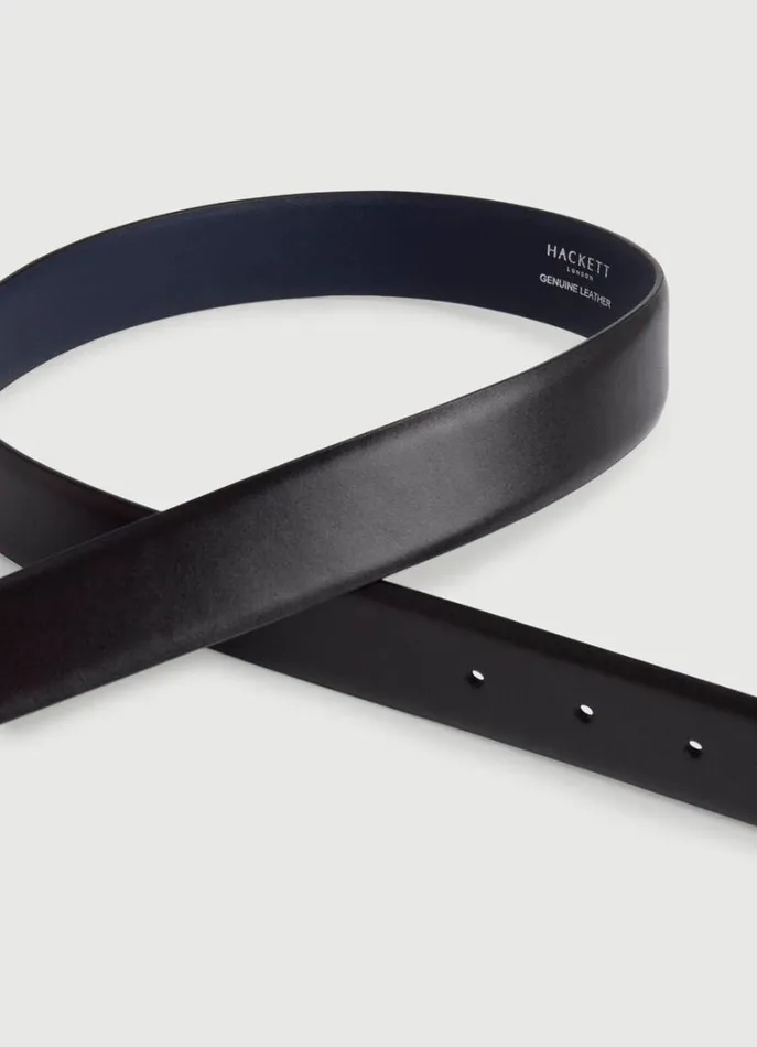 Men Belts Hackett London Leather Belt Black
