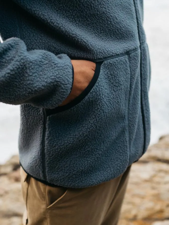Men Bolster Full Zip Fleece Indigonavy Finisterre Fleece