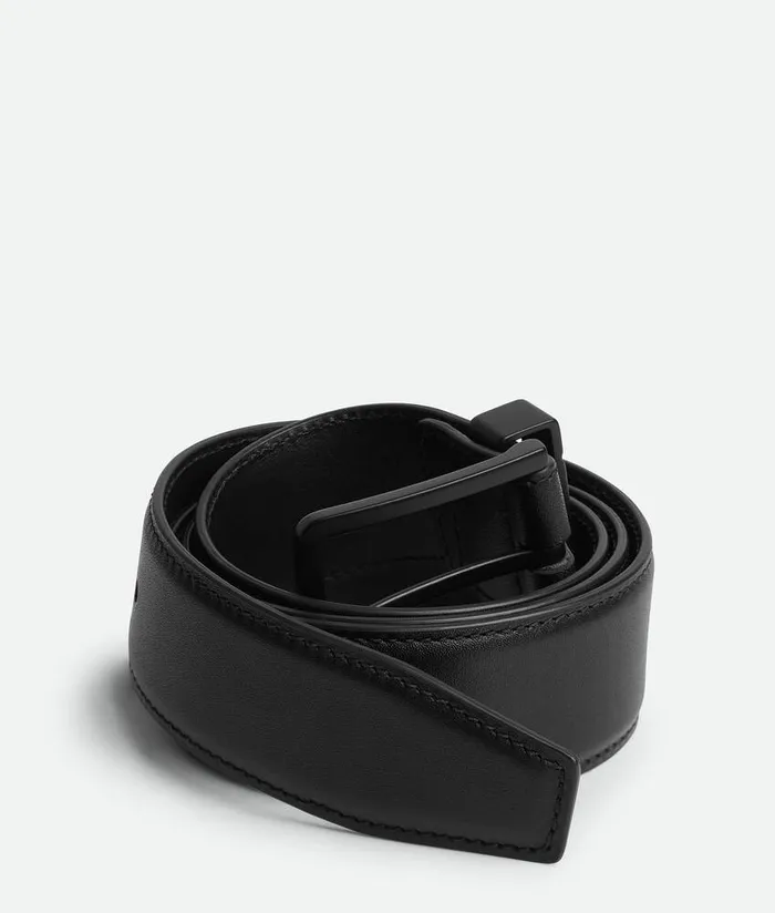 Men Bottega Veneta Belts Intreccio LoopBelt Black
