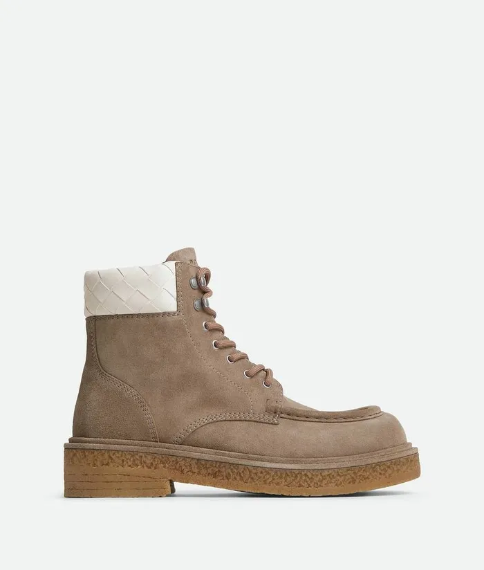 Men Bottega Veneta Boots Haddock LaceUp Ankle Boot Driftwoodwhite