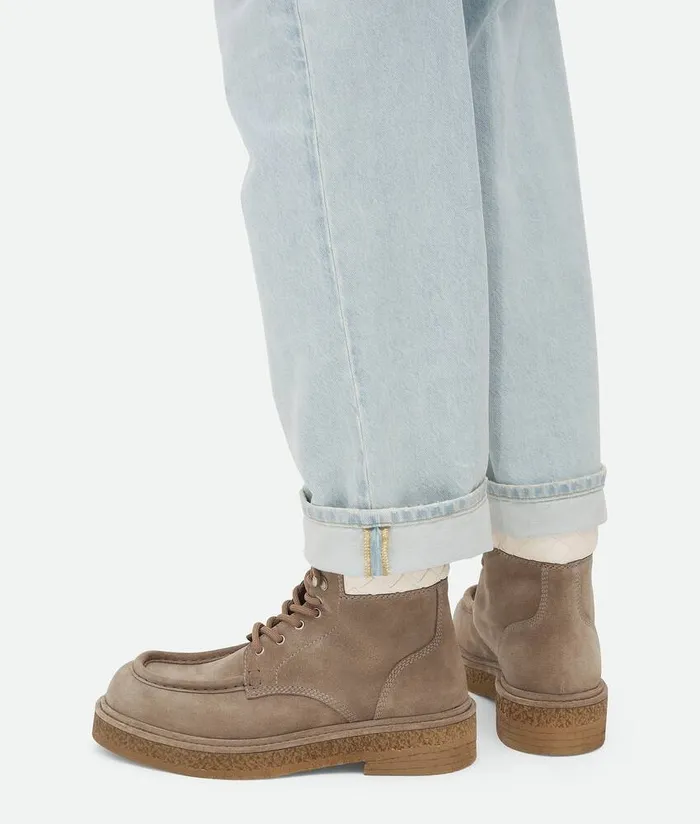 Men Bottega Veneta Boots Haddock LaceUp Ankle Boot Driftwoodwhite