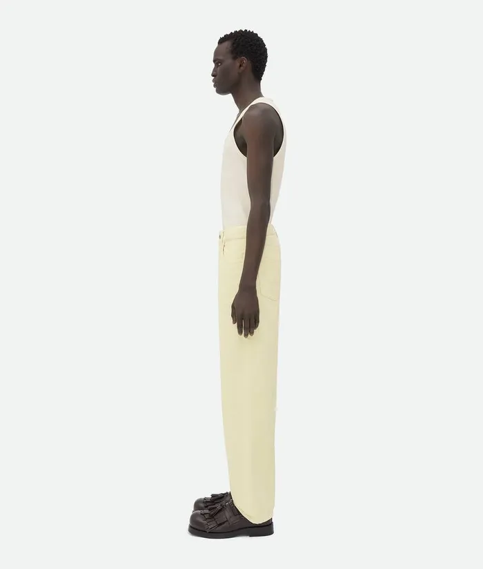 Men Bottega Veneta Denim Yellow Wash Wide Leg Denim Banana