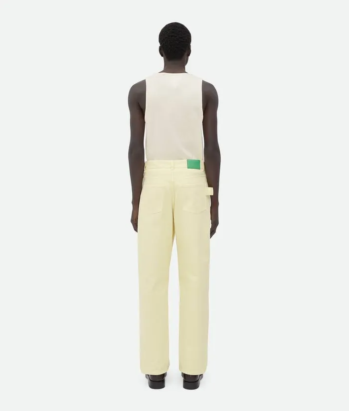 Men Bottega Veneta Denim Yellow Wash Wide Leg Denim Banana