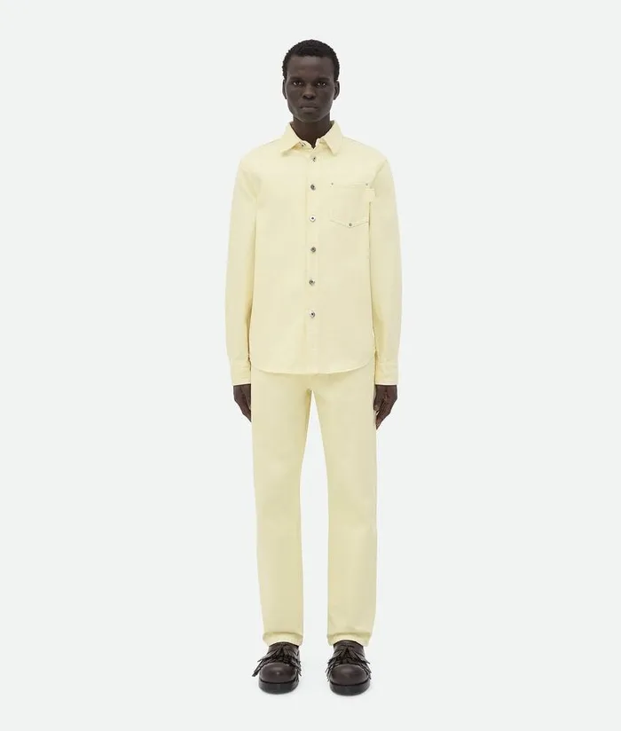 Men Bottega Veneta Denim Yellow Wash Wide Leg Denim Banana