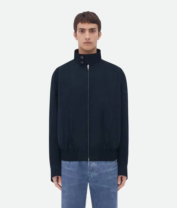 Men Bottega Veneta Jackets Tech Nylon Jacket Dark Navy