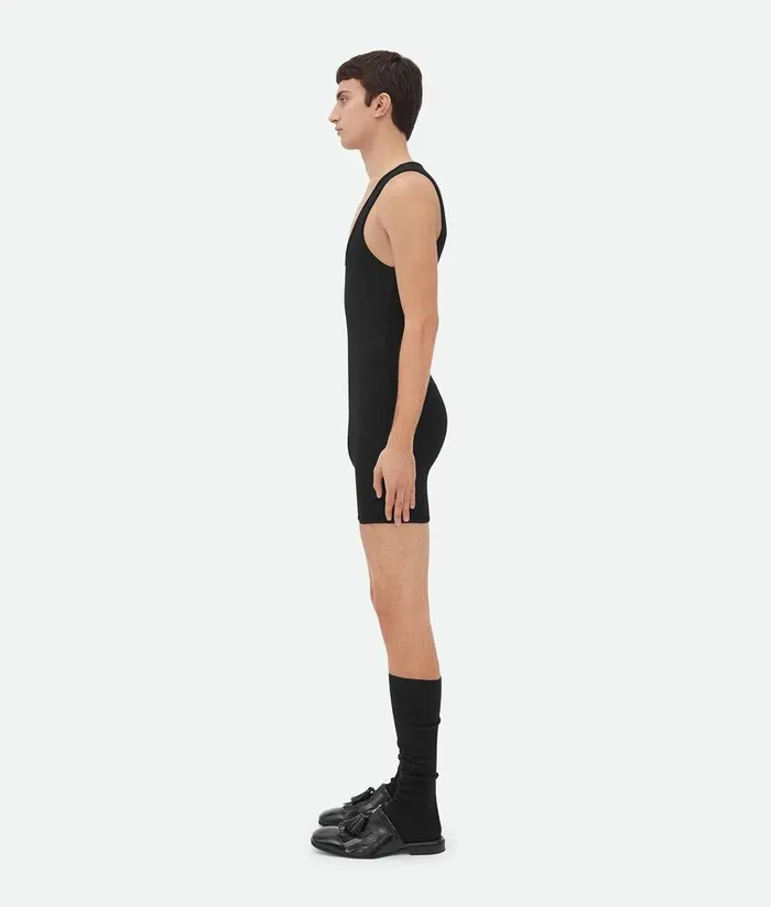 Men Bottega Veneta Knitwear Textured Nylon Body Black