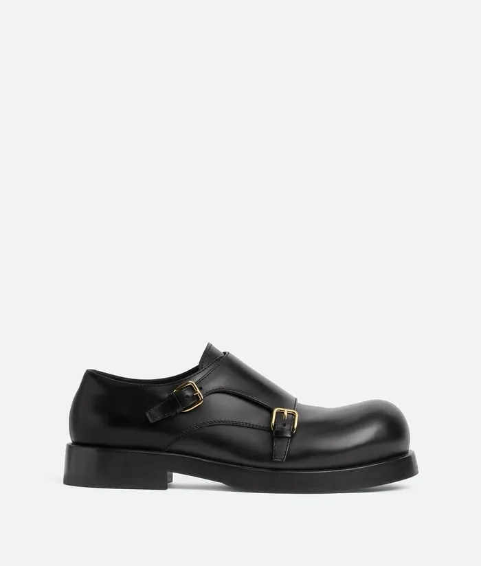 Men Bottega Veneta LaceUps Helium Monk Strap Black