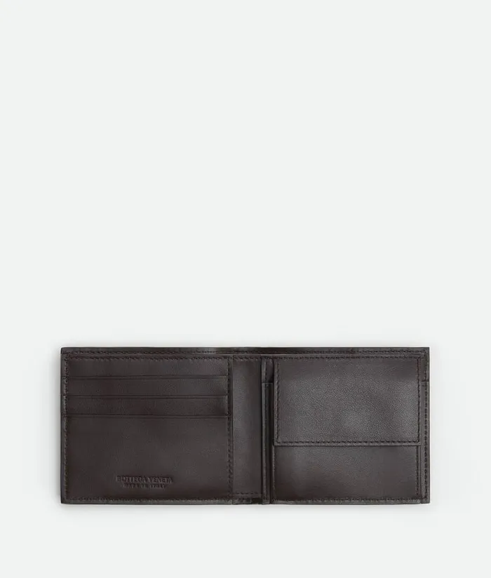 Men Bottega Veneta Small Wallets Cassette BiFold Wallet With Coin Purse Fondant