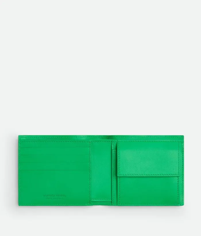 Men Bottega Veneta Small Wallets Intrecciato BiFold Wallet With Coin Purse Parakeet