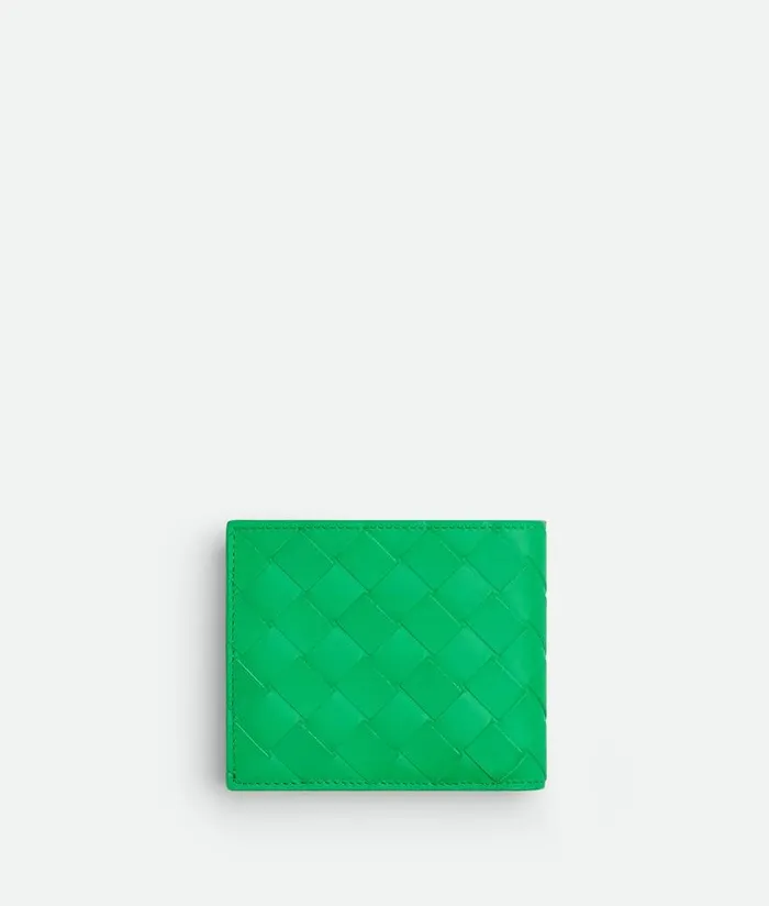 Men Bottega Veneta Small Wallets Intrecciato BiFold Wallet With Coin Purse Parakeet