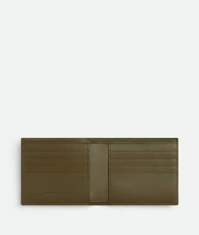 Men Bottega Veneta Small Wallets Intrecciato BiFold Wallet With Exterior Pocket Mud