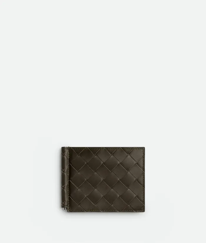 Men Bottega Veneta Small Wallets Intrecciato Bill Clip Wallet Kakidark Praline Men Bottega Veneta Small Wallets Intrecciato Bill Clip Wallet Kakidark Praline