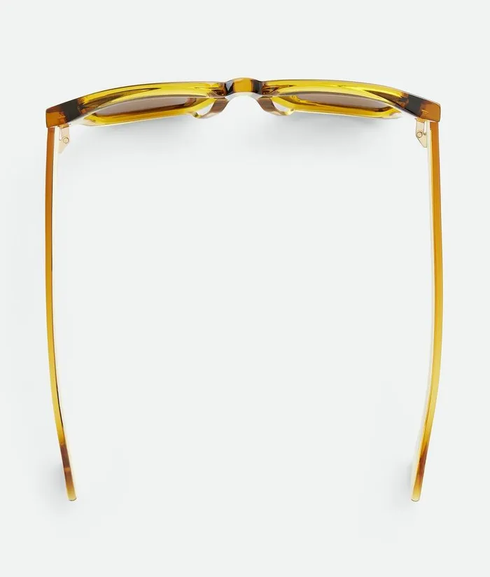 Men Bottega Veneta Sunglasses TriFold Square Sunglasses Yellowbrown