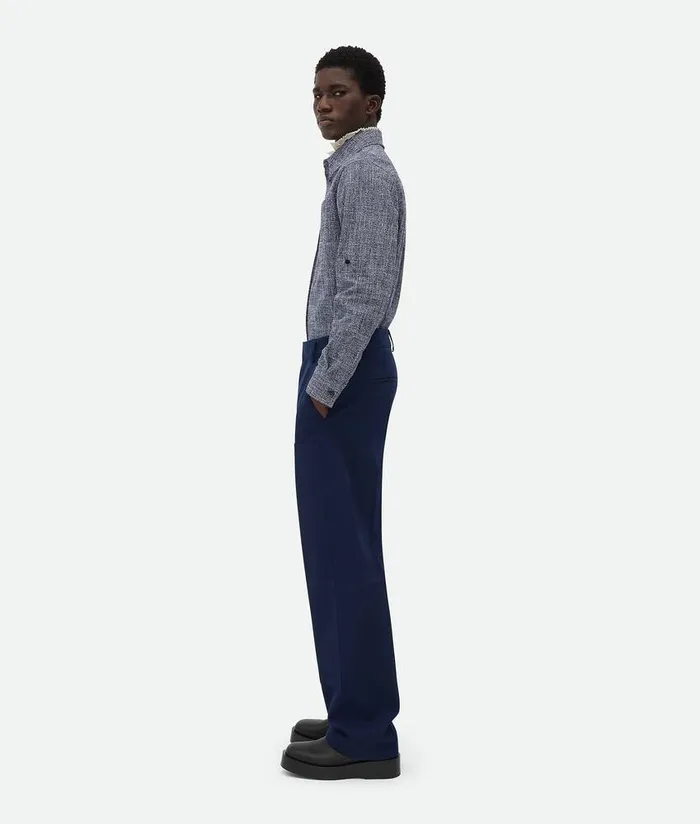 Men Bottega Veneta Trousers And Shorts Wool Grain De Poudre Trousers Eclipse