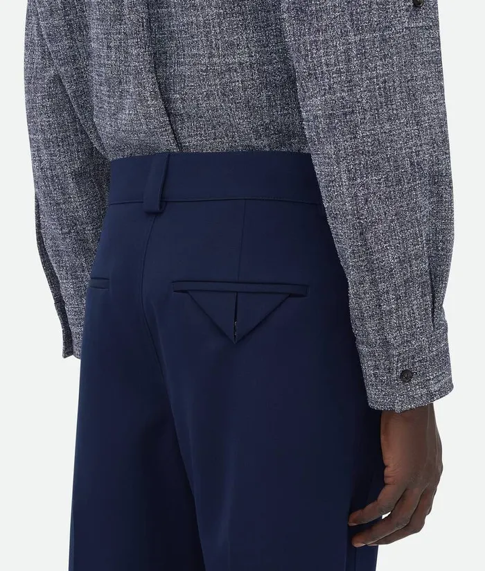 Men Bottega Veneta Trousers And Shorts Wool Grain De Poudre Trousers Eclipse