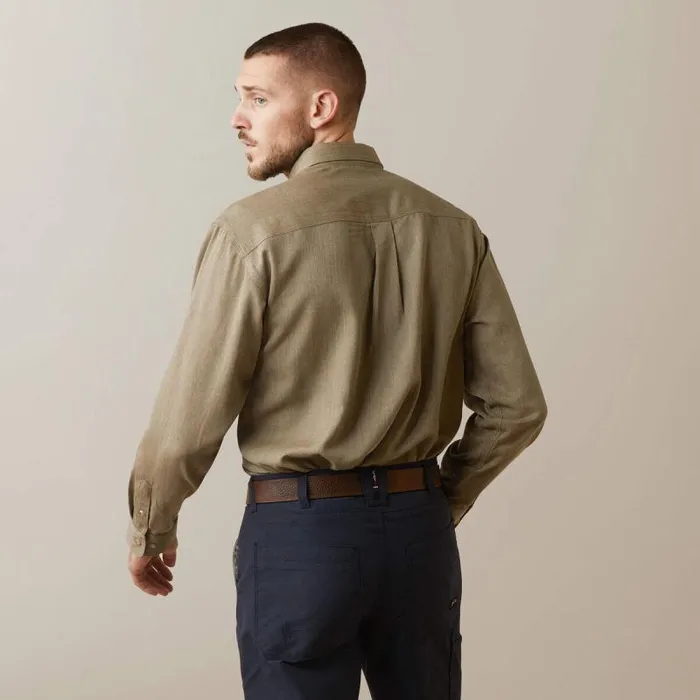 Men Button Down Shirts Ariat FR Air Inherent Work Shirt Khaki Heather Men Button Down Shirts Ariat FR Air Inherent Work Shirt Khaki Heather