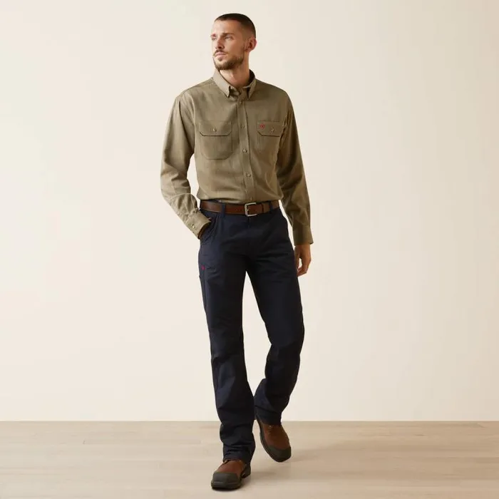 Men Button Down Shirts Ariat FR Air Inherent Work Shirt Khaki Heather Men Button Down Shirts Ariat FR Air Inherent Work Shirt Khaki Heather