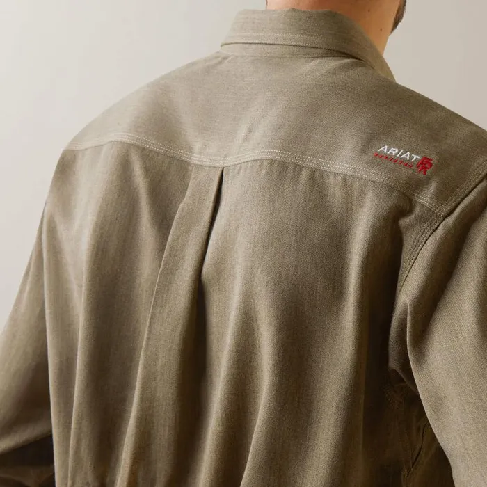 Men Button Down Shirts Ariat FR Air Inherent Work Shirt Khaki Heather Men Button Down Shirts Ariat FR Air Inherent Work Shirt Khaki Heather