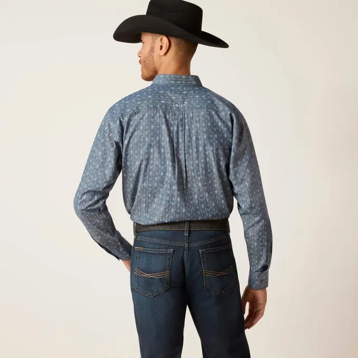 Men Button Down Shirts Ariat Graham Classic Fit Shirt Blue Men Button Down Shirts Ariat Graham Classic Fit Shirt Blue