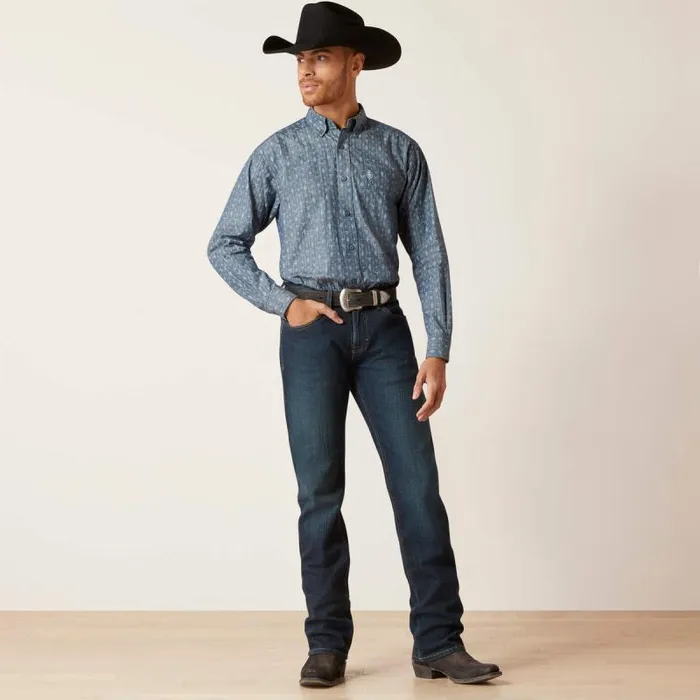 Men Button Down Shirts Ariat Graham Classic Fit Shirt Blue Men Button Down Shirts Ariat Graham Classic Fit Shirt Blue