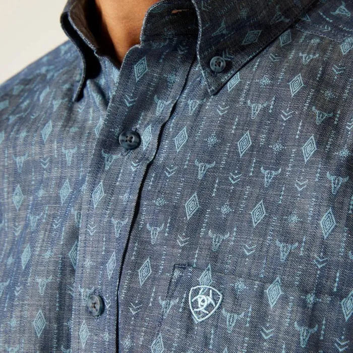 Men Button Down Shirts Ariat Graham Classic Fit Shirt Blue Men Button Down Shirts Ariat Graham Classic Fit Shirt Blue