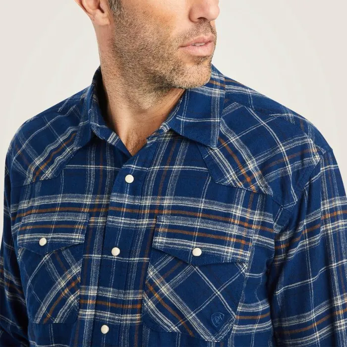 Men Button Down Shirts Ariat Holcombe Retro Fit Shirt Estate Blue Men Button Down Shirts Ariat Holcombe Retro Fit Shirt Estate Blue