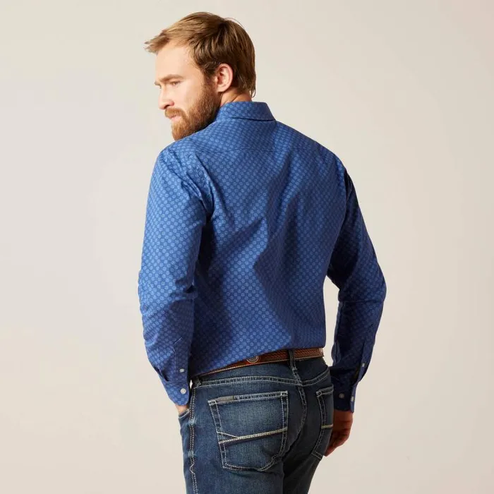 Men Button Down Shirts Ariat Maxwell Stretch Modern Fit Shirt Blue Men Button Down Shirts Ariat Maxwell Stretch Modern Fit Shirt Blue
