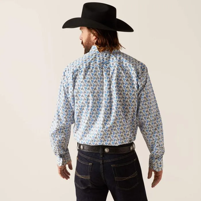 Men Button Down Shirts Ariat Peerce Classic Fit Shirt White Men Button Down Shirts Ariat Peerce Classic Fit Shirt White