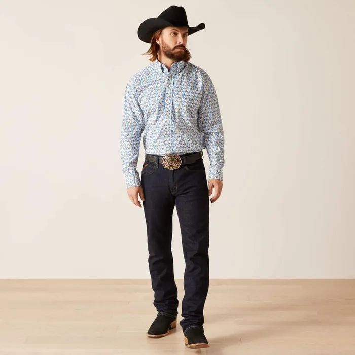 Men Button Down Shirts Ariat Peerce Classic Fit Shirt White Men Button Down Shirts Ariat Peerce Classic Fit Shirt White