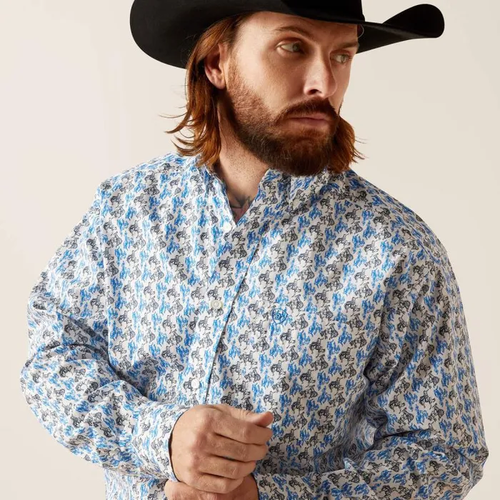 Men Button Down Shirts Ariat Peerce Classic Fit Shirt White Men Button Down Shirts Ariat Peerce Classic Fit Shirt White