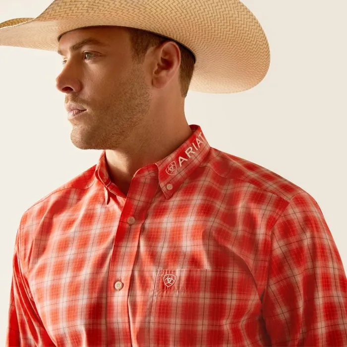 Men Button Down Shirts Ariat Pro Series Team Lewis Classic Fit Shirt Orange Men Button Down Shirts Ariat Pro Series Team Lewis Classic Fit Shirt Orange