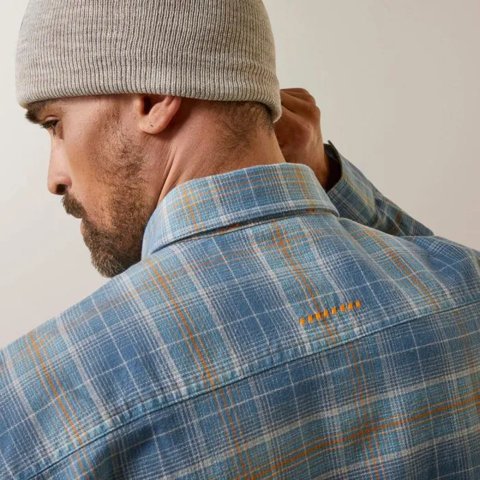 Men Button Down Shirts Ariat Rebar Flannel DuraStretch Work Shirt Indian Teal Plaid Men Button Down Shirts Ariat Rebar Flannel DuraStretch Work Shirt Indian Teal Plaid