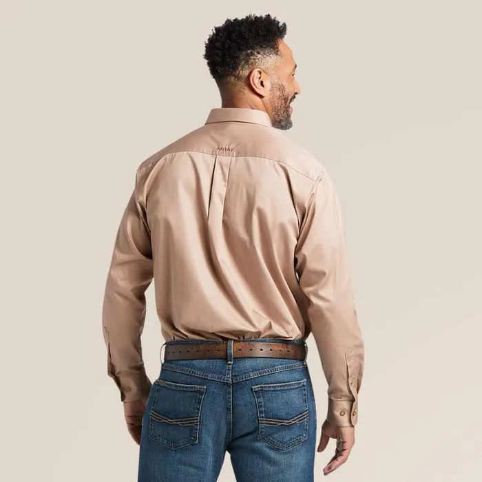 Men Button Down Shirts Ariat Solid Twill Classic Fit Shirt Khaki Men Button Down Shirts Ariat Solid Twill Classic Fit Shirt Khaki